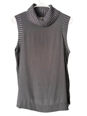 Juicy Couture Sleeveless Mock Neck Top Women’s Size Large Grey Shimmer